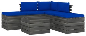 vidaXL 6-delige Loungeset met kussens pallet massief grenenhout