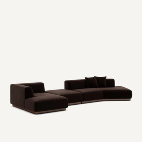 Open hoekbank links XL fluweel, Jacopo