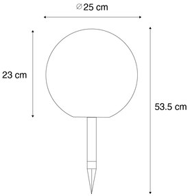 Buitenlamp wit 25 cm incl. LED IP44 solar RGBW - Ludger Modern IP44 Buitenverlichting rond