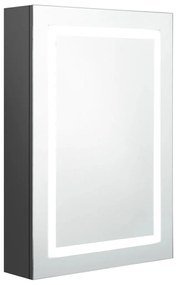 vidaXL Badkamerkast met spiegel en LED 50x13x70 cm grijs