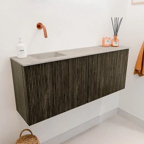 Mondiaz Joya DLux 100cm toiletmeubel shadow met wastafel faye links zonder kraangat opalo