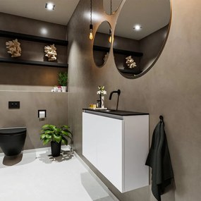 Mondiaz Ture 80cm toiletmeubel talc met wastafel urban midden geen kraangat