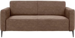 Goossens Key West bruin, micro leer, 2,5-zits, modern design