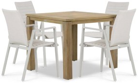 Tuinset 4 personen 90 cm Aluminium/textileen Taupe Osmen Joliet/Bristol