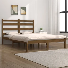 vidaXL Bedframe grenenhout honingbruin 120x190 cm 4FT Small Double