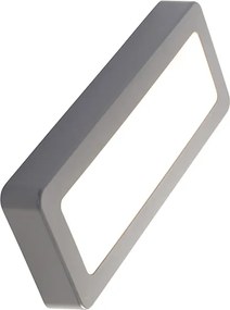 Moderne rechthoekige buitenwandlamp grijs incl. LED - Prim