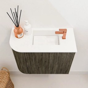 Mondiaz Joya 50cm toiletmeubel ronding links shadow met wastafel faye rechts 1 kraangat talc