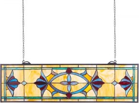 VEVOR Glas-in-lood Raampaneel (813 x 250 mm) Hangend glas-in-lood met ketting, Tiffany-stijl glas-in-lood om op te hangen, traditionele rechthoekige vintage ambachtelijke raamdecoratie voor keuken en kerk
