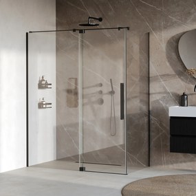 Brauer Stellar douchecabine met draaideur 160x90cm zwart mat