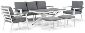 Stoel en Bank Loungeset 4 personen Aluminium Wit  Lifestyle Garden Furniture Palazzo