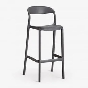 Stapelbare Set Van 4 Hoge Tuinkrukken Van Polypropyleen Brenza Grijs – Grafiet & ↑75 Cm - Sklum