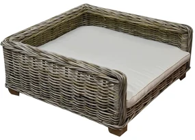 Petty rotan hondenmand met kussen 80x80xH35 cm