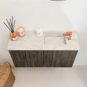 Mondiaz Joya DLux 70cm toiletmeubel shadow met wastafel faye rechts 1 kraangat ostra