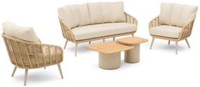 Stoel en Bank Loungeset 5 personen Aluminium/rope Zand/Beige  Coco Vinci/Ronda