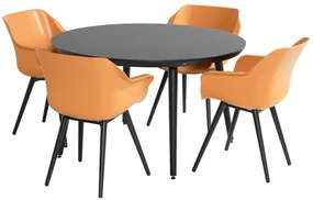 Hartman Sophie Studio dining armstoel - Indian Orange - Alu poot