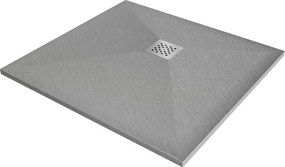 Mexen Stone+ composiet vierkante douchebak 100 x 100 cm, grijs-beton - 44611010