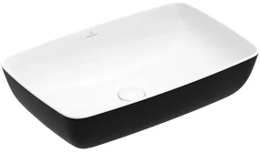 Villeroy & Boch Artis opzetwastafel rechthoekig 58x38x12.5cm zonder kraangat zonder overloop coal black 417258bct8