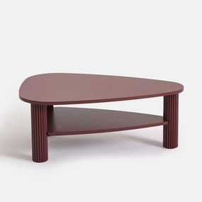 Salontafel met dubbel blad, van eikenfineer en massief grenen, CLIFF