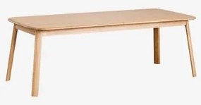 Rechthoekige Uitschuifbare Eettafel 220-320x95 Cm Van Treveris Hout Eikenhout - Sklum