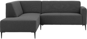 Goossens  Key West grijs, stof, 2-zits, modern design met ligelement links