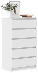 vidaXL Ladekast 60x36x103 cm bewerkt hout wit