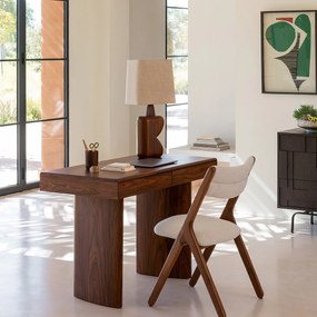 Lamp in mangohout en linnen, Gyra