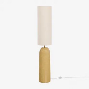 Staande Lamp Van Keramiek En Linnen Macarena Bruin – Zand - Sklum
