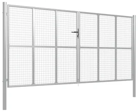 vidaXL Poort 415x225 cm gegalvaniseerd staal zilverkleurig