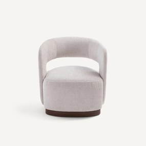 Fluwelen draaifauteuil met walnootfineer onderstel, JESPER