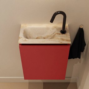 Mondiaz Ture DLux toiletmeubel 40cm fire met wastafel frappe links met kraangat