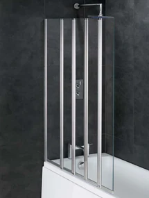 Eastbrook Volente badwand met vouwpanelen en vast deel links 125x140cm chroom