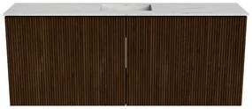 Mondiaz Joya DLux 100cm toiletmeubel walnut met wastafel faye midden zonder kraangat opalo