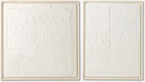 Schilderij Plaster Pinewood White, 2-delig