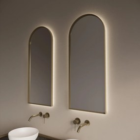 Gliss Design Delta spiegel met LED-verlichting 40x100cm mat goud