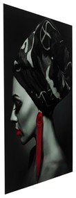 Kare Design Lady Red Earring Glas Schilderij Portret 80x120
