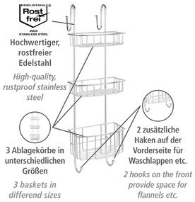 Wenko douchecaddy 3-laags olesi RVS mat