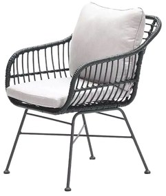 GI Margriet wicker dining tuinstoel - Zwart
