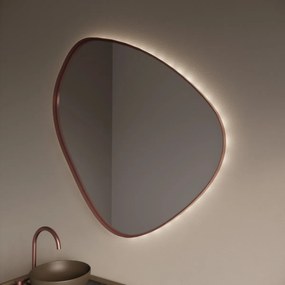 Gliss Design Fenix spiegel met LED-verlichting organisch 140cm rosé koper