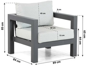 Tuinstoel Aluminium Grijs-antraciet Lifestyle Garden Furniture Luca