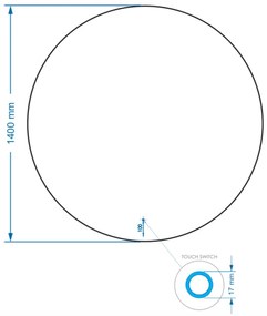 Gliss Design Oko ronde spiegel met verlichting en verwarming 140cm