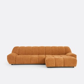 Rechte hoekbank, dik fluweel, Nuria