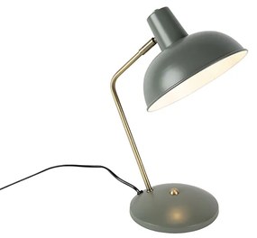 Retro tafellamp groen met brons - Milou Modern E14 rond Binnenverlichting Lamp