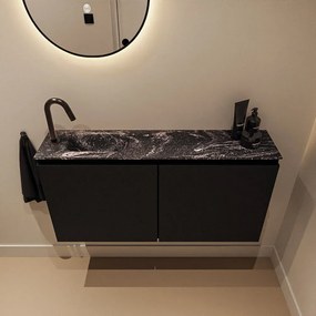 Mondiaz Ture DLux toiletmeubel 100cm urban met wastafel lava links met kraangat