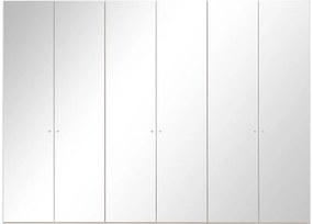Goossens Kledingkast Easy Storage Ddk, Kledingkast 304 cm breed, 220 cm hoog, 6x spiegel draaideur