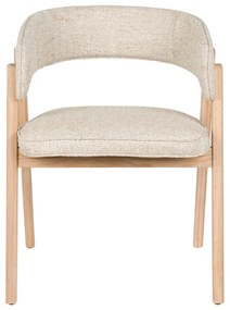 Zuiver Bright Eiken Eetkamerstoel Met Armleuningen Beige