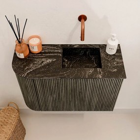 Mondiaz Joya DLux 60cm toiletmeubel ronding links shadow met wastafel faye rechts zonder kraangat lava