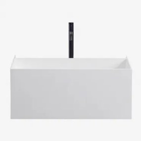 Harsen Badkamermeubelset Met Geïntegreerde Wastafel En Nerine Led-verlichting Wit & Spiegelloze & Zwart ↑30 Cm Met Aftapkraan Zonder - Sklum