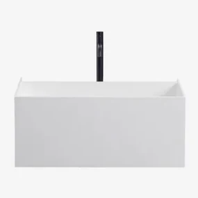 Harsen Badkamermeubelset Met Geïntegreerde Wastafel En Nerine Led-verlichting Wit & Spiegelloze & Zwart ↑30 Cm Met Aftapkraan Zonder - Sklum