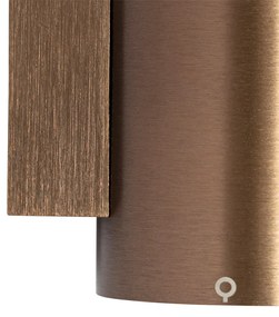 Smart wandlamp donkerbrons rond 2-lichts incl. 2 Wifi GU10 50mm - Sandy GU10 Binnenverlichting Lamp