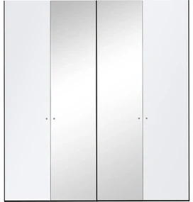 Goossens Kledingkast Easy Storage Ddk, Kledingkast 203 cm breed, 220 cm hoog, 2x glas draaideur en 2x spiegel draaideur midden